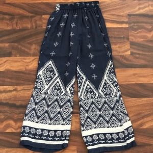Girls Yobaby Blue Bohemian Inspired Wide Leg Pants